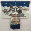 Photo1: 6521T06z320 Vintage Japanese Kimono Synthetic Boy's  Hawk Dark cyan blue (1)