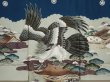 Photo3: 6521T06z320 Vintage Japanese Kimono Synthetic Boy's  Hawk Dark cyan blue (3)