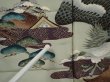 Photo6: 6521T06z320 Vintage Japanese Kimono Synthetic Boy's  Hawk Dark cyan blue (6)