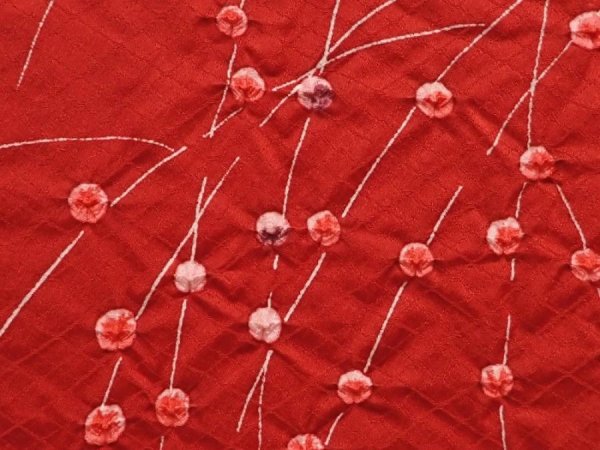 Photo4: 6521T07z550 Vintage Japanese Kimono Silk HAORI  Dark red (4)