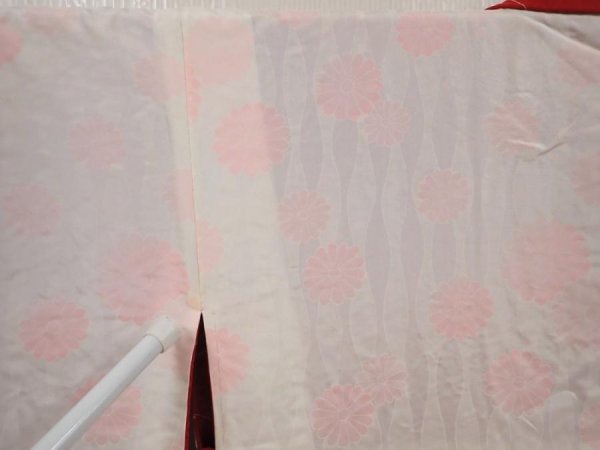 Photo8: 6521T07z550 Vintage Japanese Kimono Silk HAORI  Dark red (8)