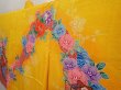 Photo2: 6521T08z570  Japanese Kimono Synthetic Girl's  Royal cart Dark yellow (2)