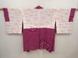 Photo6: 6521T09z480 Vintage Japanese Kimono Silk SHIBORI HAORI Flowers Purple-Pink (6)