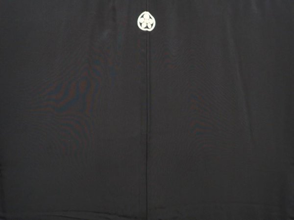 Photo3: 6521T11z910 Vintage Japanese Kimono Silk Men's  Plain Black (3)