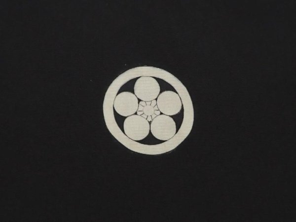 Photo5: 6521T11z910 Vintage Japanese Kimono Silk Men's  Plain Black (5)
