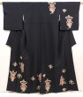Photo1: 6521T13z940 Vintage Japanese Kimono Silk TSUKESAGE  Black (1)