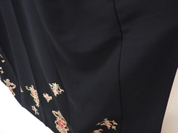Photo4: 6521T13z940 Vintage Japanese Kimono Silk TSUKESAGE  Black (4)