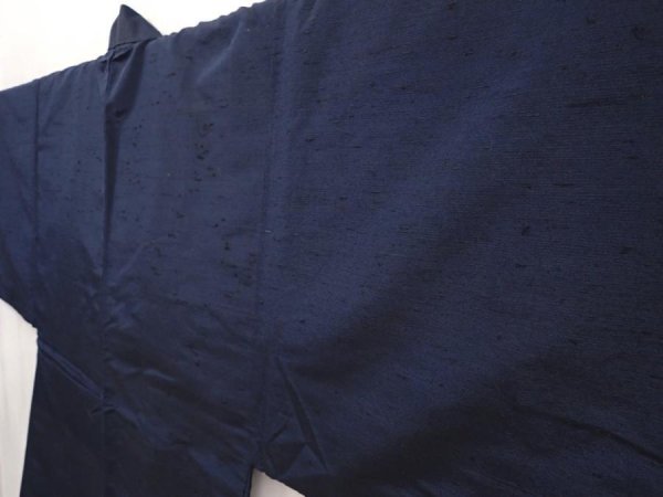Photo5: 6522T04z600 Vintage Japanese Kimono Silk Men's HAORI Pine Dark navy (5)