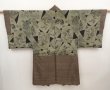 Photo1: 6522T05z440 Vintage Japanese Kimono Silk Men's HAORI  Brown-Gray (1)
