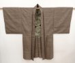 Photo6: 6522T05z440 Vintage Japanese Kimono Silk Men's HAORI  Brown-Gray (6)