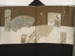 Photo2: 6522T07z410 Vintage Japanese Kimono Silk Men's HAORI Jigami Dark brown (2)