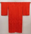Photo1: 6522T01z420 Antique Japanese Kimono Silk JUBAN Phoenix Red (1)