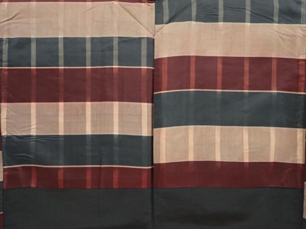 Photo4: 6522T09z460 Vintage Japanese Kimono Silk Men's HAORI  Black (4)