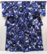 Photo1: 6522T10z550  Japanese Kimono Cotton YUKATA Flower Dark lavender blue (1)