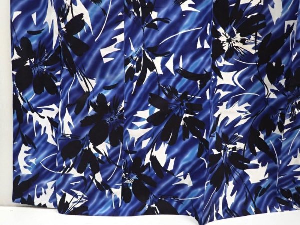 Photo4: 6522T10z550  Japanese Kimono Cotton YUKATA Flower Dark lavender blue (4)