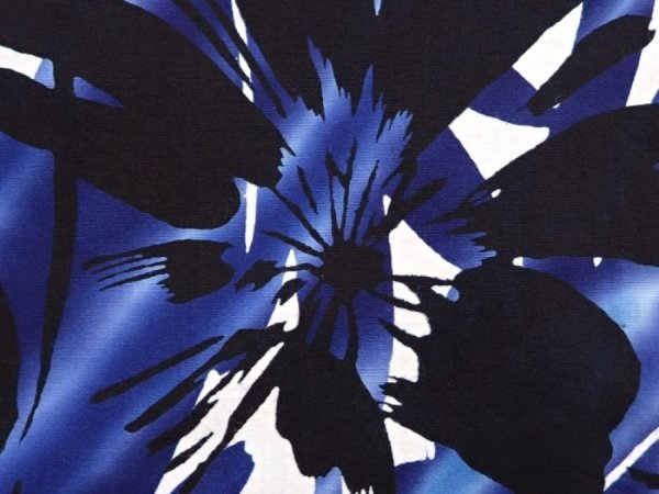 Photo6: 6522T10z550  Japanese Kimono Cotton YUKATA Flower Dark lavender blue (6)