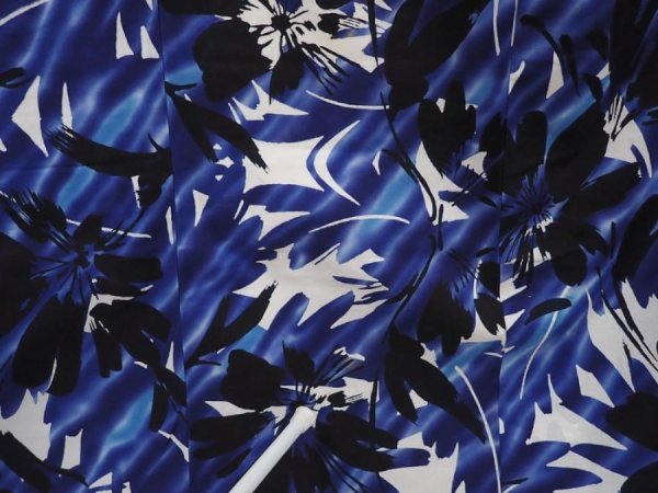 Photo7: 6522T10z550  Japanese Kimono Cotton YUKATA Flower Dark lavender blue (7)
