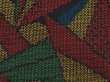Photo6: 6522T11z850 Vintage Japanese Kimono Silk TSUMUGI  Dark red  Yellow ochre (6)