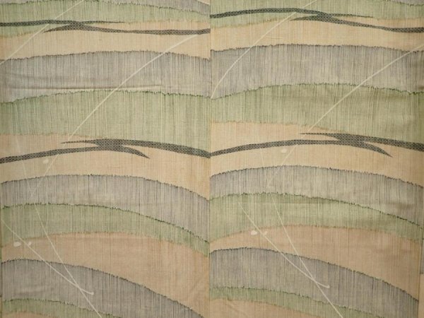 Photo5: 6522T12z680 Vintage Japanese Kimono Silk TSUMUGI  Straw (5)