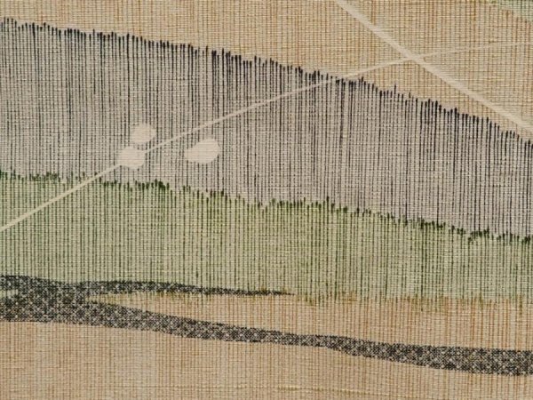Photo6: 6522T12z680 Vintage Japanese Kimono Silk TSUMUGI  Straw (6)