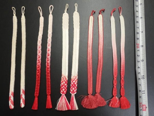 Photo1: G08z10  Japanese Kimono Silk HAORI HIMO 5pcs (1)