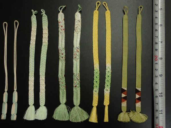 Photo1: G21z10  Japanese Kimono Silk HAORI HIMO 5pcs (1)