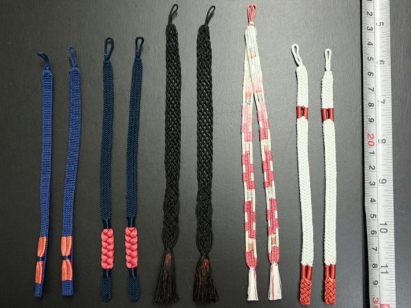 Photo1: G23z10  Japanese Kimono Silk HAORI HIMO 5pcs (1)