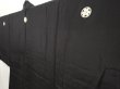 Photo6: 6525T03z490 Vintage Japanese Kimono Silk Men's HAORI  Black (6)