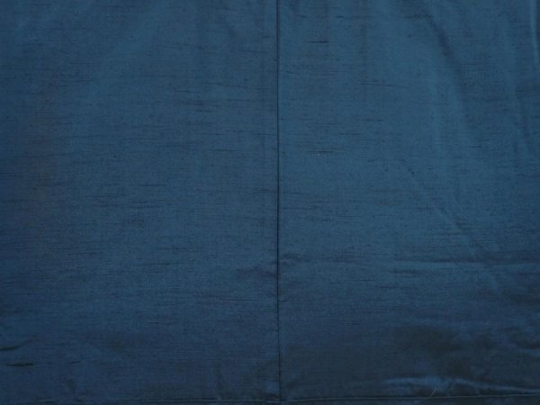 Photo3: 6525T05z950 Vintage Japanese Kimono Silk Men's  Plain Dark cyan blue (3)