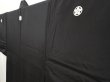 Photo2: 6525T06z890 Vintage Japanese Kimono Silk Men's  Plain Black (2)