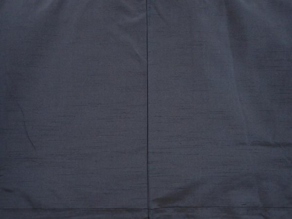 Photo3: 6525T08z810 Vintage Japanese Kimono Silk Men's  Plain Dark gray-Black (3)