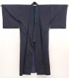 Photo6: 6525T08z810 Vintage Japanese Kimono Silk Men's  Plain Dark gray-Black (6)