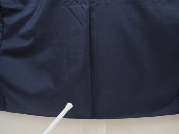 Photo8: 6525T08z810 Vintage Japanese Kimono Silk Men's  Plain Dark gray-Black (8)