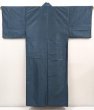 Photo1: 6525T09z840 Vintage Japanese Kimono Silk Men's   Blue-Gray (1)