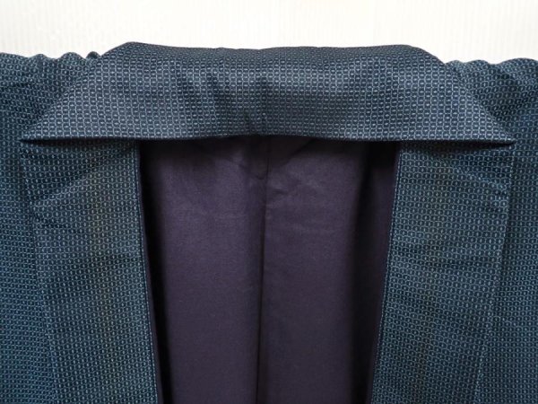 Photo5: 6525T09z840 Vintage Japanese Kimono Silk Men's   Blue-Gray (5)