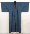 Photo6: 6525T10z890 Vintage Japanese Kimono Silk Men's  Plain Blue-Gray (6)