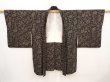 Photo6: 6526T10z740 Vintage Japanese Kimono Silk HAORI Flower Black (6)