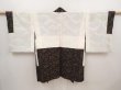 Photo7: 6526T10z740 Vintage Japanese Kimono Silk HAORI Flower Black (7)