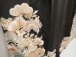 Photo3: 6526T12z720 Antique Japanese Kimono Silk TOMESODE Peony Black (3)