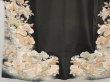 Photo5: 6526T12z720 Antique Japanese Kimono Silk TOMESODE Peony Black (5)
