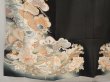 Photo6: 6526T12z720 Antique Japanese Kimono Silk TOMESODE Peony Black (6)