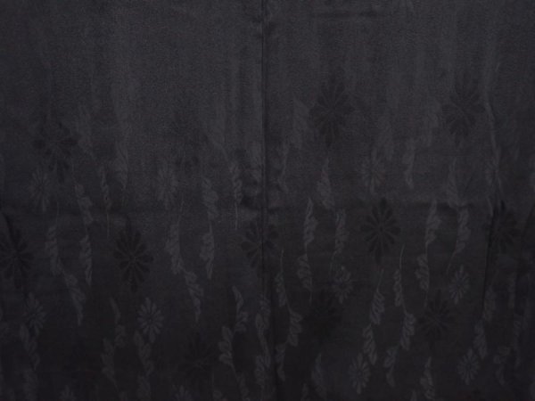 Photo6: 6526T01z480 Vintage Japanese Kimono Silk HAORI Chrysanthemum Black (6)