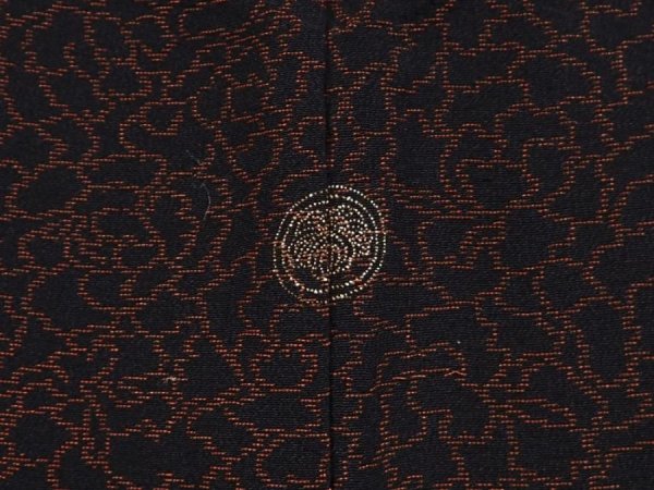 Photo5: 6526T02z590 Vintage Japanese Kimono Silk HAORI Chrysanthemum Black (5)