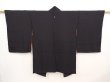 Photo1: 6526T03z440 Vintage Japanese Kimono Silk HAORI Sayagata Black (1)