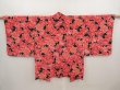 Photo1: 6526T04z590 Vintage Japanese Kimono Silk HAORI Flowers Black (1)