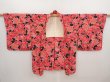 Photo5: 6526T04z590 Vintage Japanese Kimono Silk HAORI Flowers Black (5)