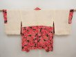 Photo6: 6526T04z590 Vintage Japanese Kimono Silk HAORI Flowers Black (6)