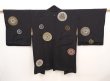 Photo1: 6526T05z520 Vintage Japanese Kimono Silk HAORI Flower Black (1)