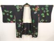Photo5: 6526T06z590 Vintage Japanese Kimono Silk HAORI Flower Black (5)