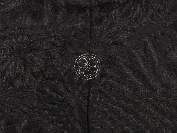 Photo5: 6526T07z770 Vintage Japanese Kimono Silk HAORI Chrysanthemum Black (5)